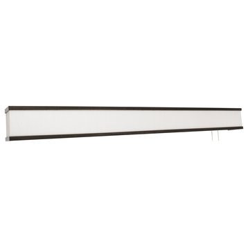 Randolph 50" LED Overbed Wall Light, Oil Rubbed Bronze, Linen White Shade