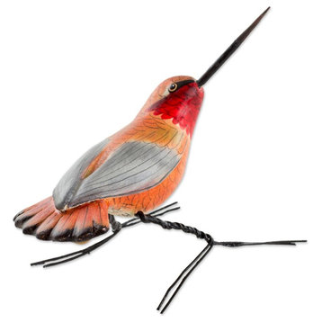 Rufous Hummingbird Ceramic Figurine