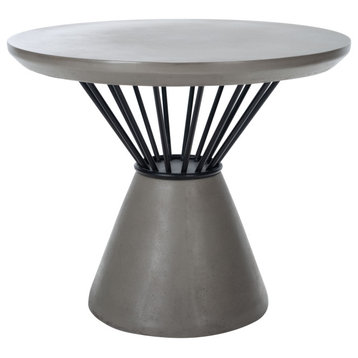 Darien Concrete Accent Table Dark Grey Safavieh