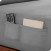 Fitted Dual Pocket Bottom Sheet 1800 Microfiber Ultra-Soft, Gray, Queen