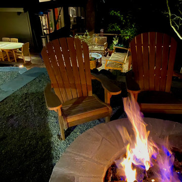 Challenging Hillside Putting green and Fire pit area