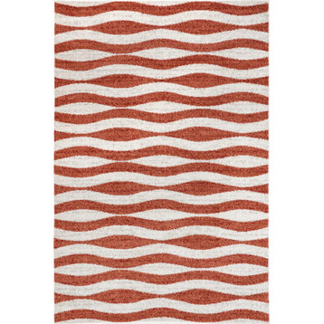 nuLOOM Tristan Contemporary Waves Area Rug, Pink 8' x 10'