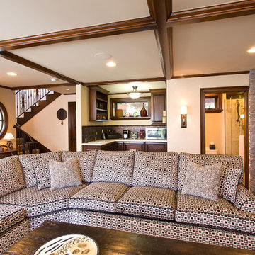 Traditional (with a twist) Guest House Living Room.