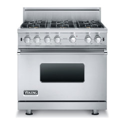 Viking 36" Pro-style Gas Range, Stainless Steel Liquid Propane | VGCC5366BSSLP - Gas Ranges And Electric Ranges