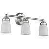 Hemsworth 3-Light Vanity Fixture White Frosted Glass, Brushed Nickel