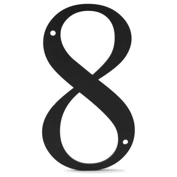 Black 6" Wrought Iron House Number, 8