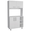 Home Square 2-Piece Set with Four-Door Wall Cabinet and 95 Pantry Cabinet