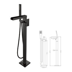 RBROHANT - Single Handle Floor Mounted Clawfoot Tub Faucet With Handshower - Tub And Shower Faucet Sets
