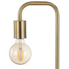 Axel 20.5" Gold Pipe Metal and Marble LED Table Lamp, Brass Gold