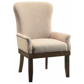 Emma Mason Signature Argon Upholstered Arm Chair in Beige and Salvage Brown (Set