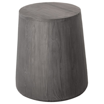 18" Ebony Solid Wood Round End Table