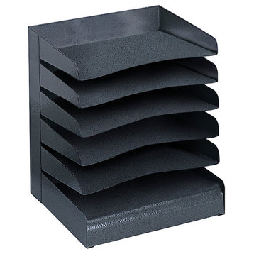 Safco Black Six Tier Steel Desk Tray