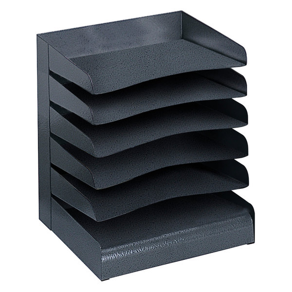 Safco Black Six Tier Steel Desk Tray