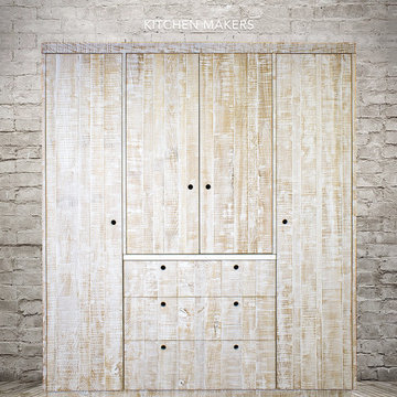 Rough Sawn Oak Larder Cabinet