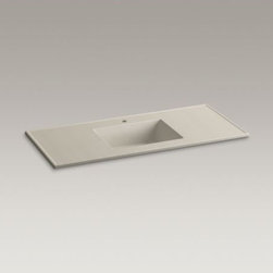 KOHLER - KOHLER Ceramic/Impressions(TM) 49" rectangular vanity-top bathroom sink with sin - Bathroom Sinks