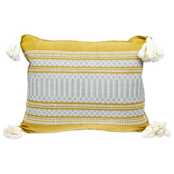 Novica Handmade Honey Tradition Cotton Cushion Cover