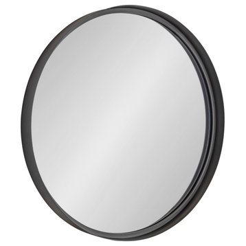 Armenta Round Framed Wall Mirror, Gray 28 Diameter