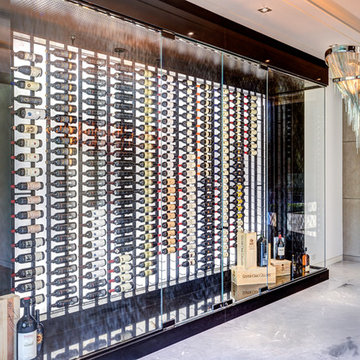 Stunning wine display in this French transitional home