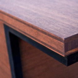 Bamboo and Steel Kitchen Bar Set - Wine And Bar Cabinets