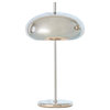 Glam Modern Minimalist Dome Shade Table Lamp Desk Shiny Silver Mid Century