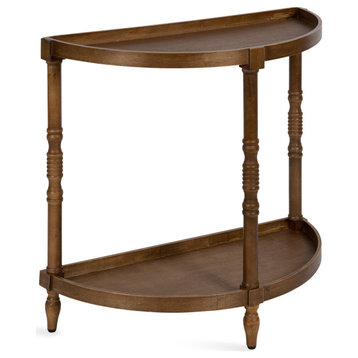 Bellport Wood Console Table with Shelf, Rustic Brown, 30x14x30