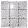 Bubble Mosaic Tile Carrara Venato Carrera Marble Circle Honed, 1 sheet