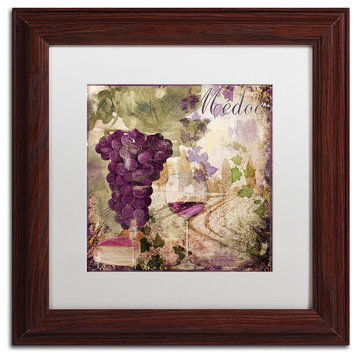 Color Bakery 'Wine Country IV' Art, Wood Frame, White Matte, 11"x11"