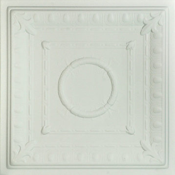 20"x20" Romanesque Wreath, Styrofoam Ceiling Tile, Hancok Green