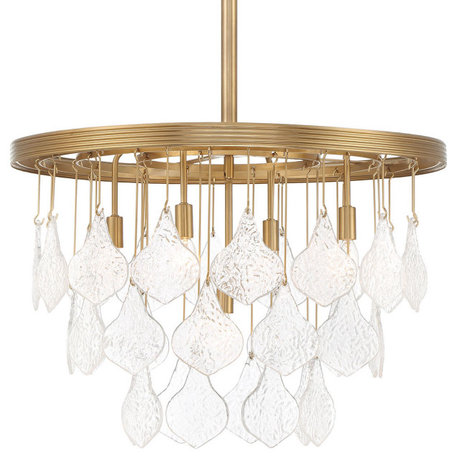 Craftmade P9815 Vesi 5 Light 26"W Crystal Waterfall Chandelier - Satin Brass