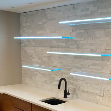 Glass Shelving Projects- Embedded in Wall (with lighting)