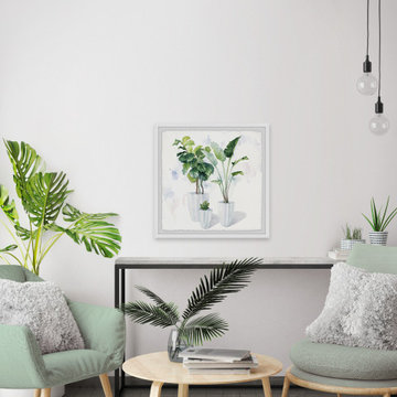 "Bird of Paradise Foliage II" Framed Painting Print