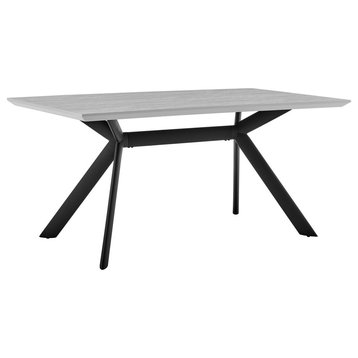 Margot 63" Rectangular Dining Table With Black Finish, Light Gray
