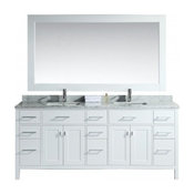 Design Element DEC088-W London 78" Double Sink Vanity Set, White