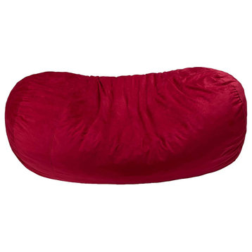 Comfortable Bean Bag Lounger Chair, Soft Microfiber Covered Memory Foam, Red