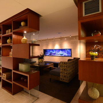 Built-in Aquarium in Luxury Residential High Rise Lobby