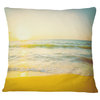 Calm And Colorful Sunset At Beach Seascape Throw Pillow, 16"x16"