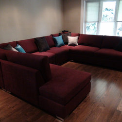 Custom Sectional Sof - Designer Fabric Red - Sofas