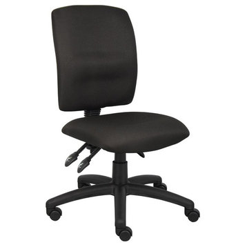 Boss Office Black Multi Function Task Chair with Large Base in Black
