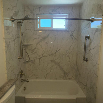 Calcutta Marble colored shower replacement in Clovis, CA