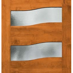 Jeld-Wen W54H Alder Door Wheat Finish Ripple Glass - Interior Doors