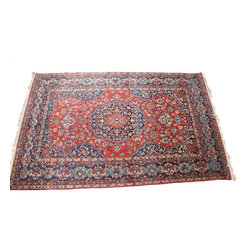 Rare Persian silk and wool Isfahan rug circa 1900 - Floor Rugs