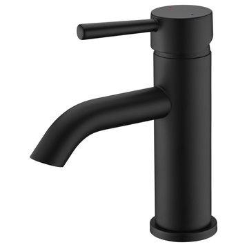 Luxier BSH03-S Single-Handle Bathroom Faucet with Drain, Matte Black