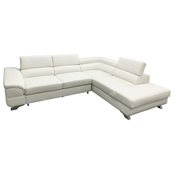LAGOS Leather Sectional Sleeper Sofa, Right Corner