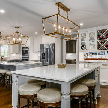 Dublin Kitchen Remodel, Double White Islands