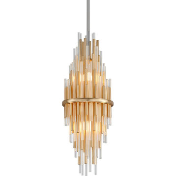 Corbett Lighting 238-41 Theory 1 Light 8"W Abstract Integrated - Gold Leaf /