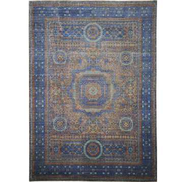 Oriental Rug Mamluk 13'9"x10'0" Hand Knotted Carpet