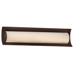 Justice Design Group - Fusion Lineate 22" Linear LED Bath Bar, Dark Bronze, Opal Shade - Fusion - Lineate 22" Linear LED Bath Bar - Dark Bronze Finish - Opal Shade