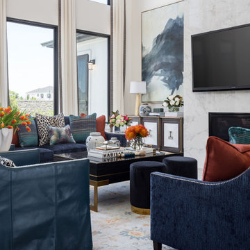 Bold And Colorful Living Room Fulshear TX