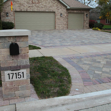 Brick Paver Driveway with Banding