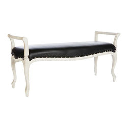 Long Laurie Bench in a Parker Grey Finish - Upholstered Benches